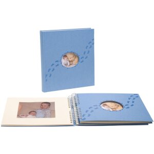 Exacompta Album photo bébé Piloo bleu 29x32 cm 60 pages blanches