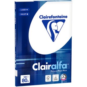 Papier pour imprimante Clairalfa 100 feuilles A4 blanc 80g