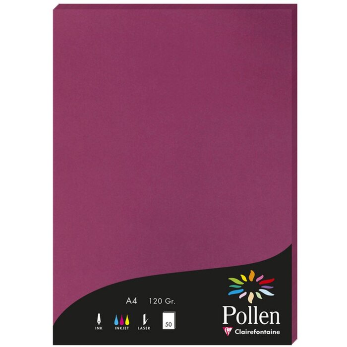 Papier A4 Pollen 120g 50 feuilles framboise