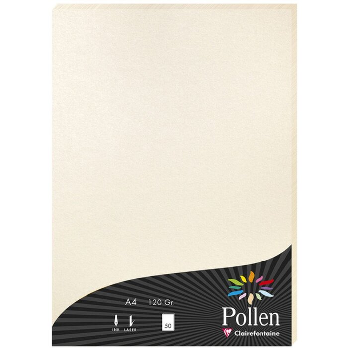 Papier A4 Pollen 120g 50 feuilles ivoire nacré