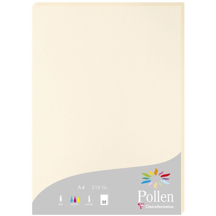 Papier A4 Pollen 210g 25 feuilles ivoire