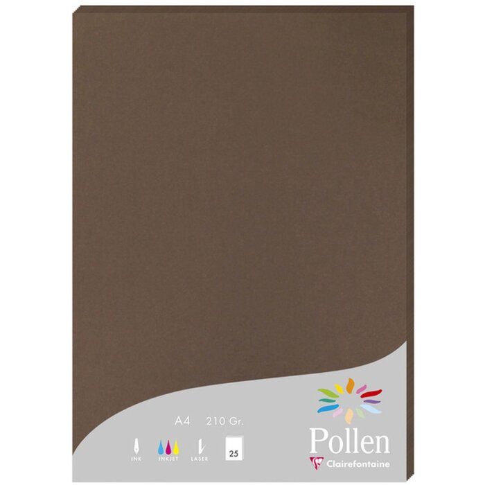 Papier A4 Pollen 210g marron 25 feuilles