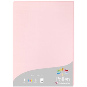 Papier A4 pollen 210g rose 25 feuilles