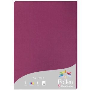 Papier A4 Pollen 210g framboise 25 feuilles