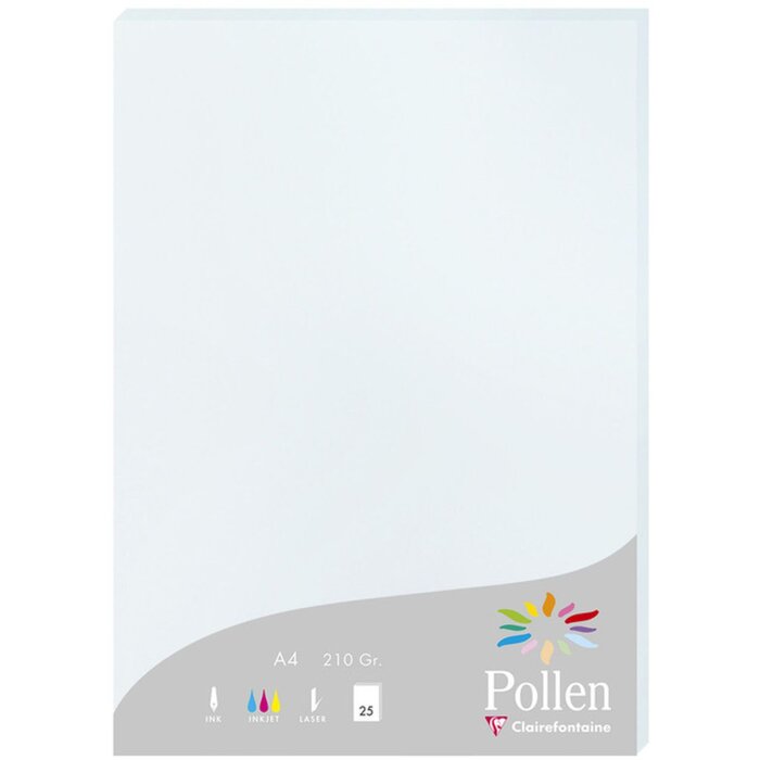 Papier A4 Pollen 210g bleu 25 feuilles