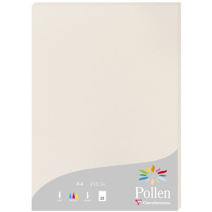 Papier A4 Pollen 210g gris 25 feuilles