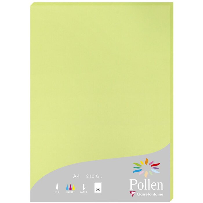 25 feuilles de papier Pollen, DIN A4, 210g vert bourgeon