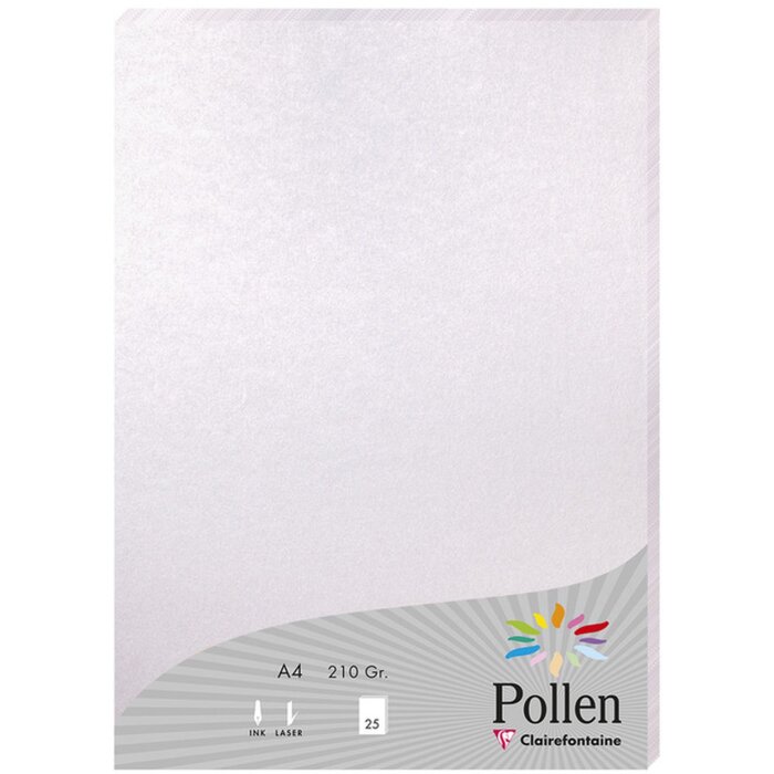 Papier A4 Pollen 210g rose nacré 25 feuilles