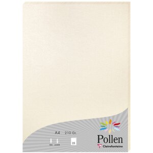 Papier A4 Pollen 210g 25 feuilles ivoire nacré