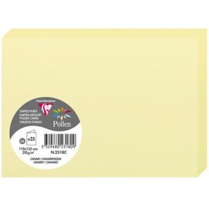 Carte C6 double 210g jaune canari