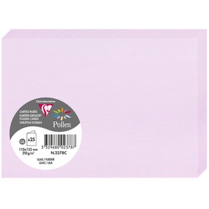 Carte C6 double 210g lilas