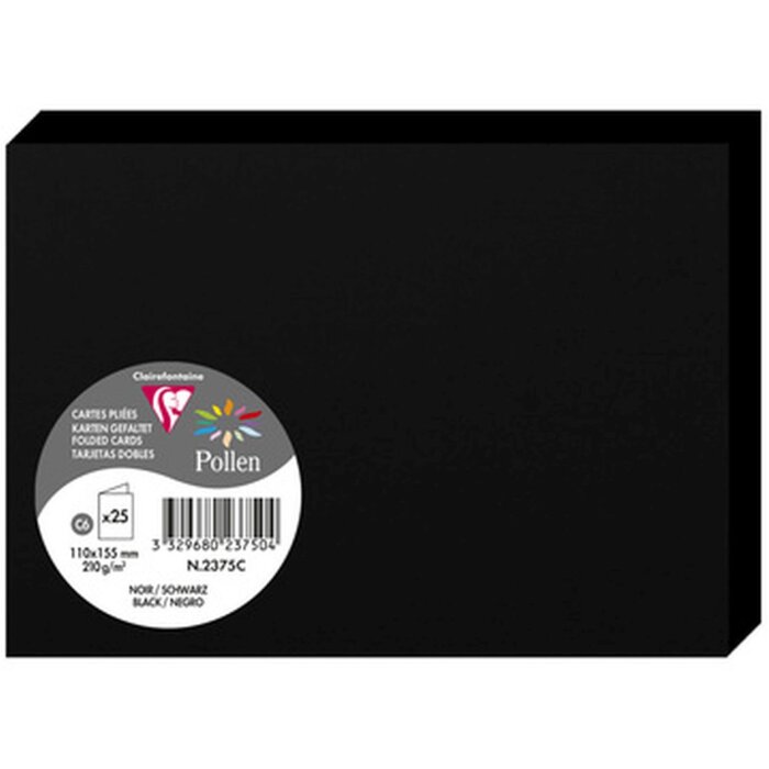 Carte C6 double 210g noire