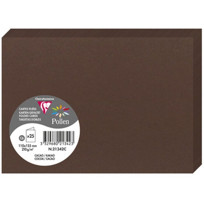 Carte C6 double 210g chocolat