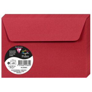 Enveloppe C6 Pollen 120g rouge cerise