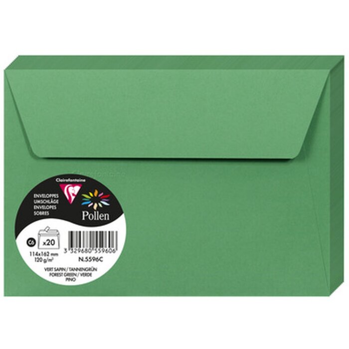 Enveloppe C6 Pollen 120g vert sapin