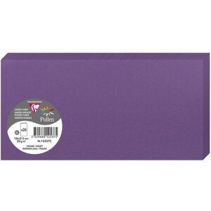 Pack 25 Cartes doubles Pollen, DL 106x213mm, 210g - Violet