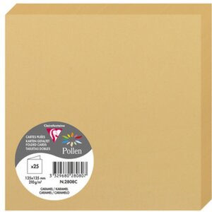 Paquet de 25 cartes doubles 135x135 caramel