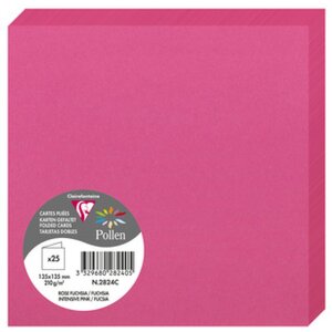 Carte double pollen 135x135 fuchsia