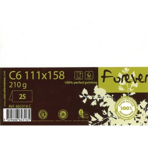 Carte double Forever C6 210g blanc 25 pièces