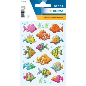 Stickers HERMA aux couleurs vives sur les poissons de la...