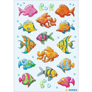 Stickers HERMA aux couleurs vives sur les poissons de la...