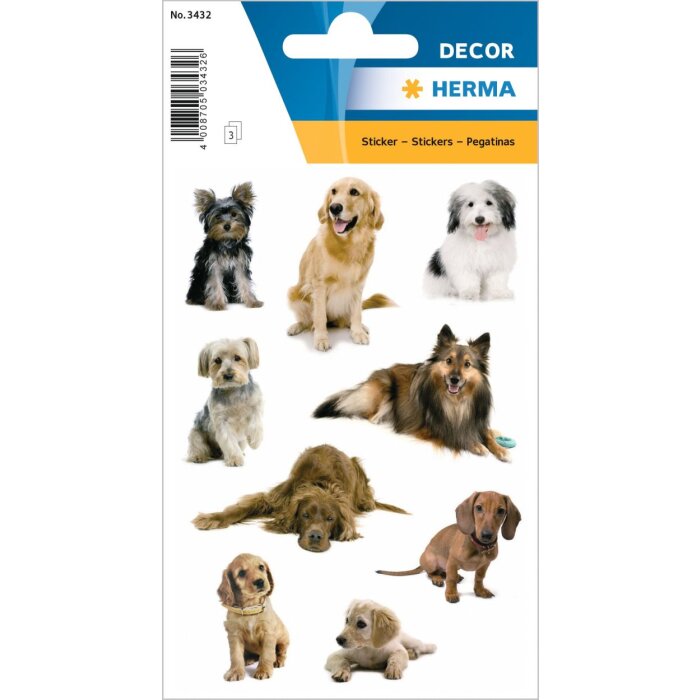 Adorables autocollants pour chiens de différentes races de decor