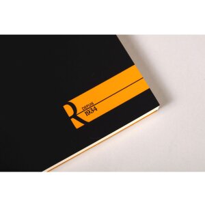 Rhodia Bloc 8,5x12 cm agrafé 70 feuilles blanches 90g - Noir