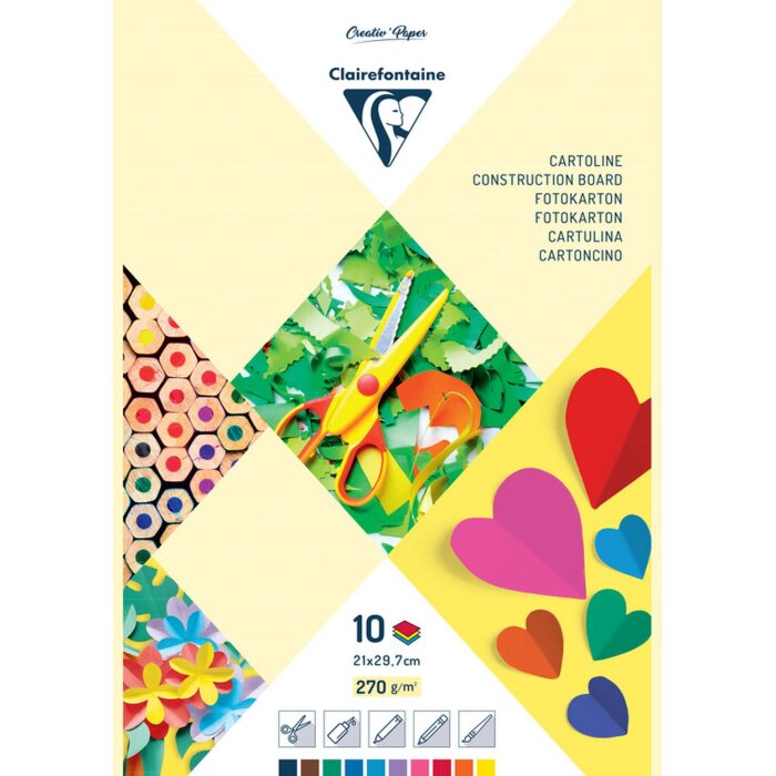 Bloc de carton photo Premium, DIN A4 21x29,7cm, 10 feuilles, 270g