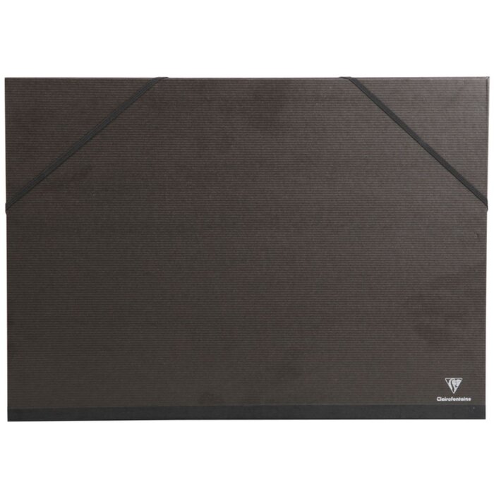 Porte-documents KRAFT VERGÉ noir pour format A4