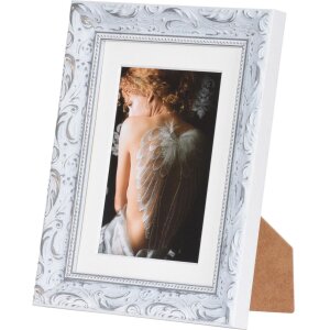 Henzo cadre photo en bois Chic Baroque blanc 13x18 cm avec passe-partout 10x15 cm