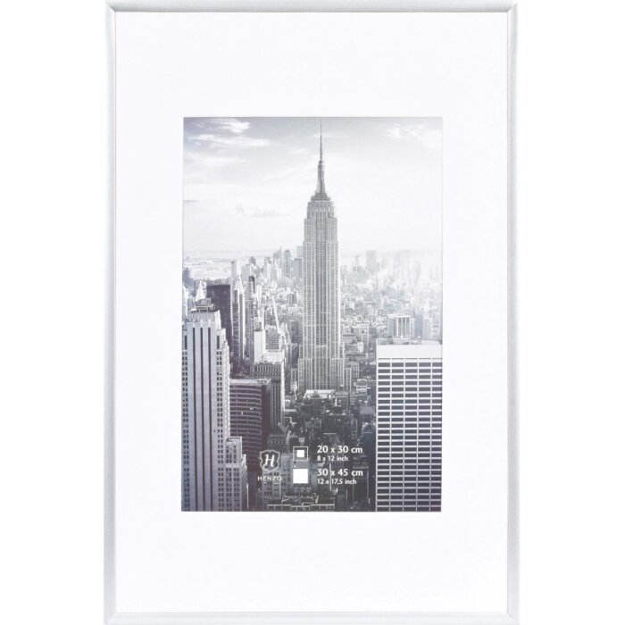 Henzo cadre aluminium Manhattan 30x45 cm gris avec passe-partout 20x30 cm