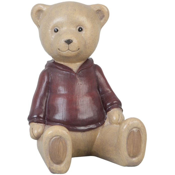 Figurine décorative Ours assis rouge 8x6x9 cm