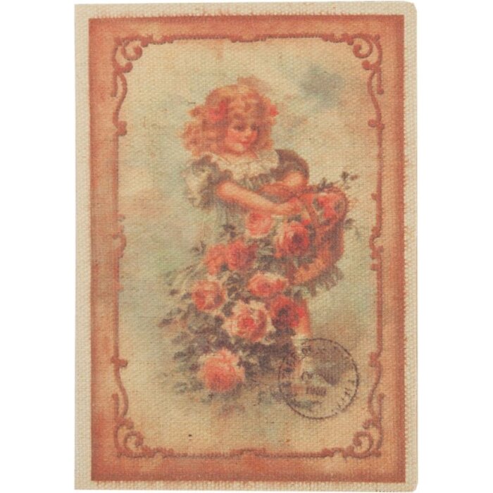 Carte fille-fleur 12,5x17,5 cm