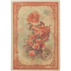 Carte fille-fleur 12,5x17,5 cm