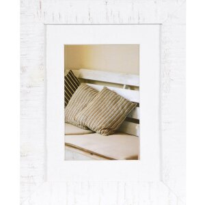 Cadre photo en bois Driftwood 15x20 blanc