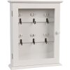 Clayre & Eef 6H0601 Boîte à clés en bois blanche 25x7x31 cm Porte-clés