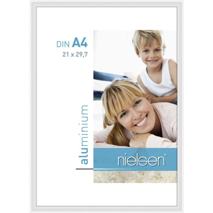 Cadre en aluminium Nielsen Classic 21x29,7 cm blanc DIN A4 Cadre pour diplômes