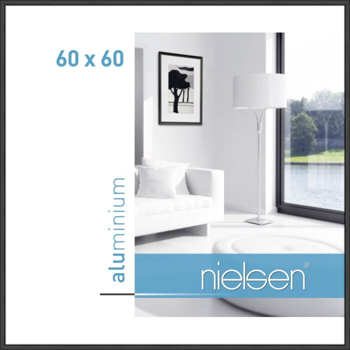 Cadre alu Nielsen Classic 60x60 cm noir mat