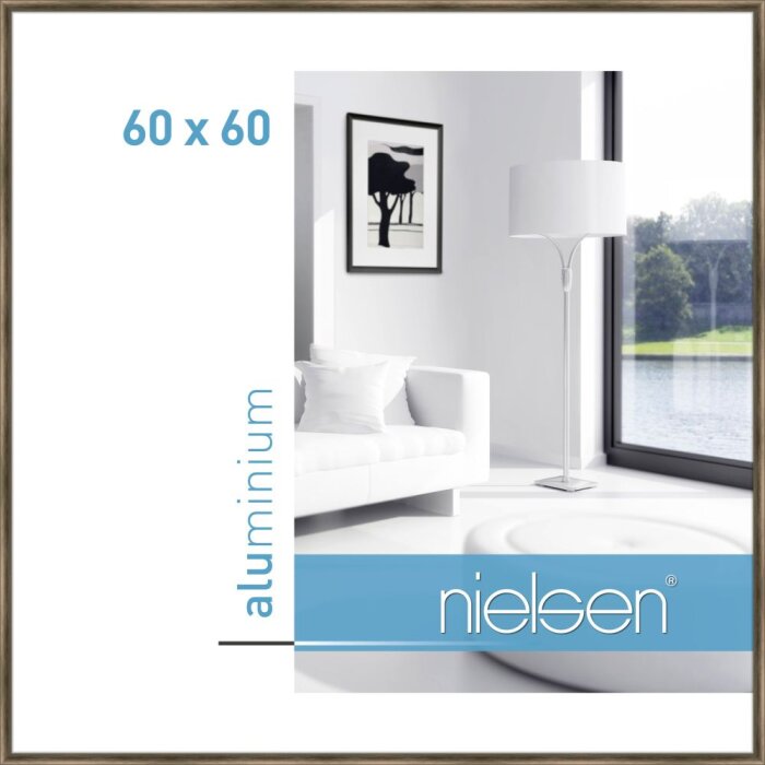 Cadre alu Nielsen Classic 60x60 cm structure noix