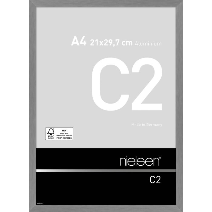 Cadre alu Nielsen C2 21x29,7 cm structure gris mat