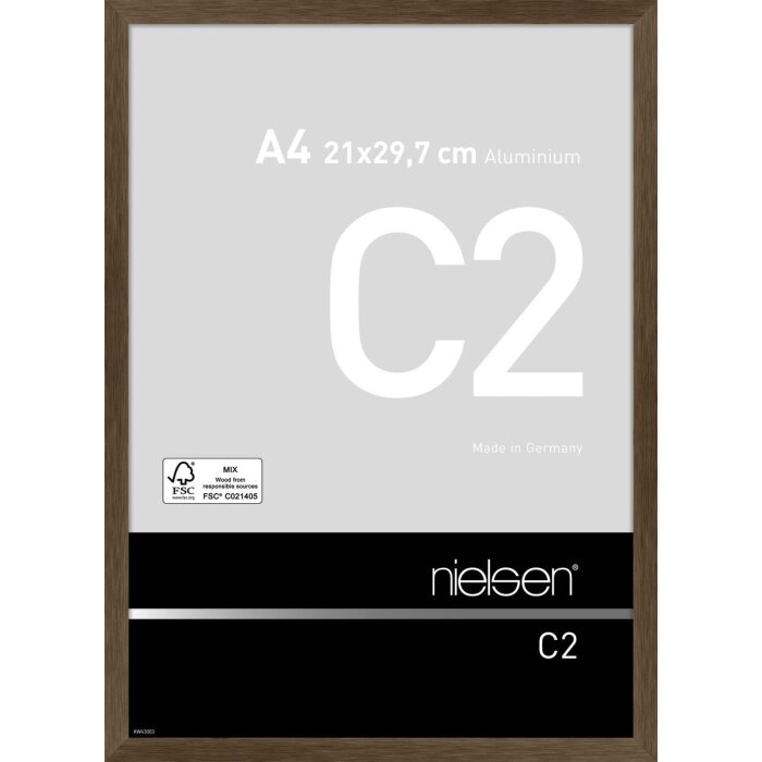 Cadre alu Nielsen C2 21x29,7 cm structure noix mate