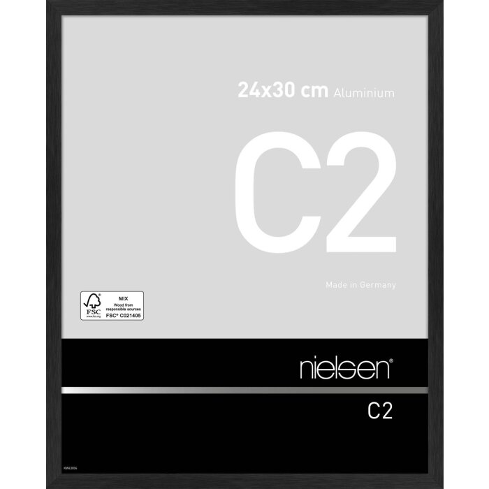 Cadre alu Nielsen C2 24x30 cm structure noir mat