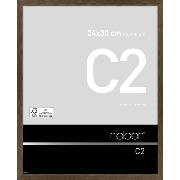 Cadre alu Nielsen C2 24x30 cm structure noyer mat