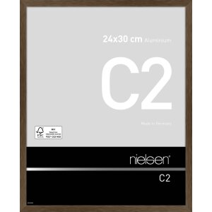 Cadre alu Nielsen C2 24x30 cm structure noyer mat