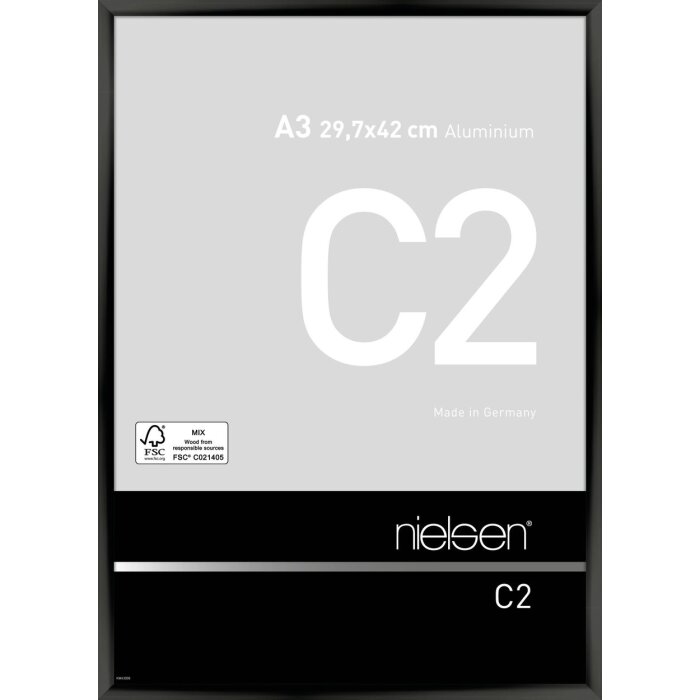 Cadre alu Nielsen C2 29,7x42 cm anodisé noir brillant