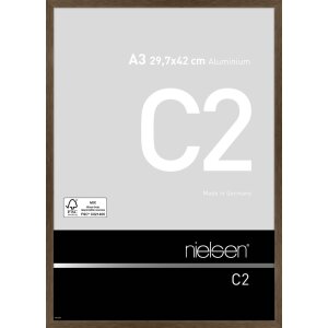 Cadre alu Nielsen C2 29,7x42 cm structure noyer mat