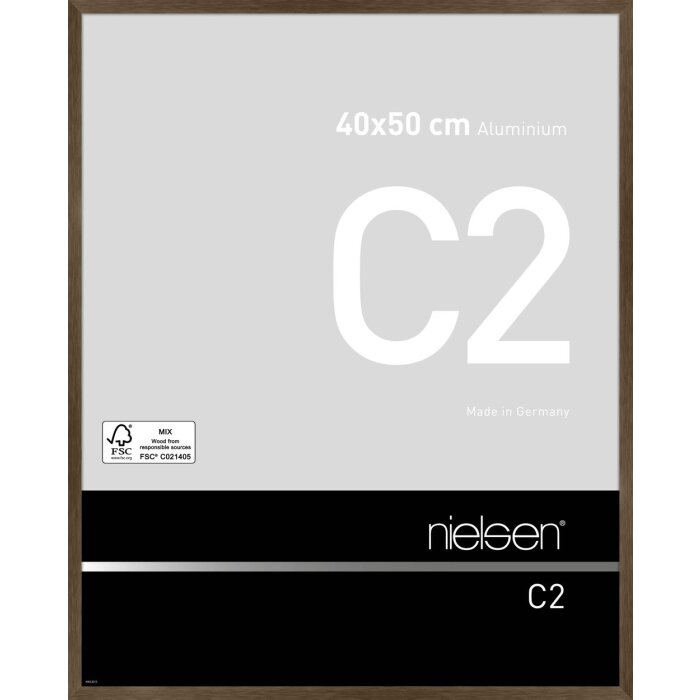 Cadre alu Nielsen C2 40x50 cm structure noyer mat