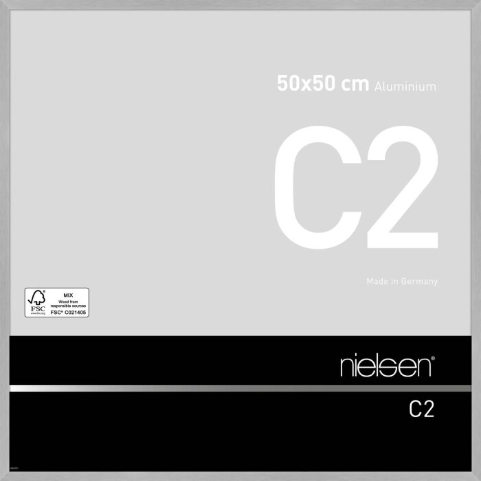 Cadre alu Nielsen C2 50x50 cm structure argent mat