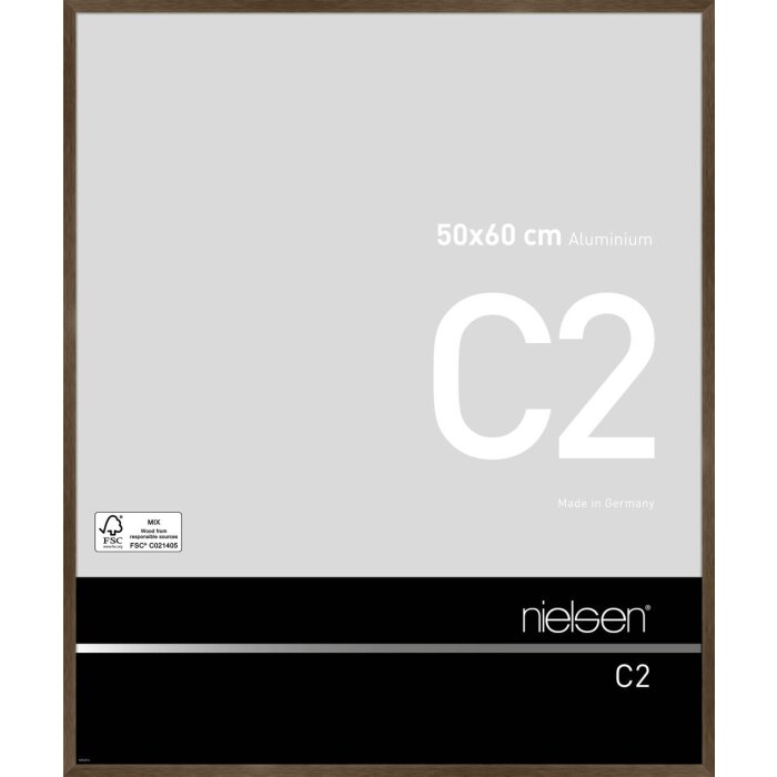 Cadre alu Nielsen C2 50x60 cm structure noyer mat