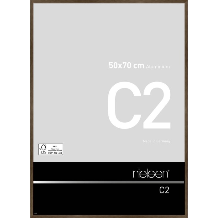 Cadre alu Nielsen C2 50x70 cm structure noyer mat